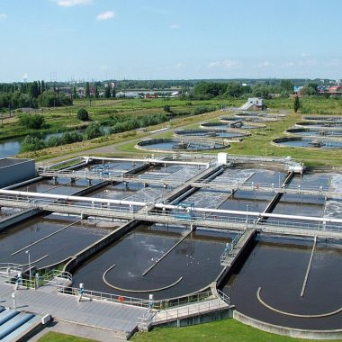 industrial water treatment system in large field